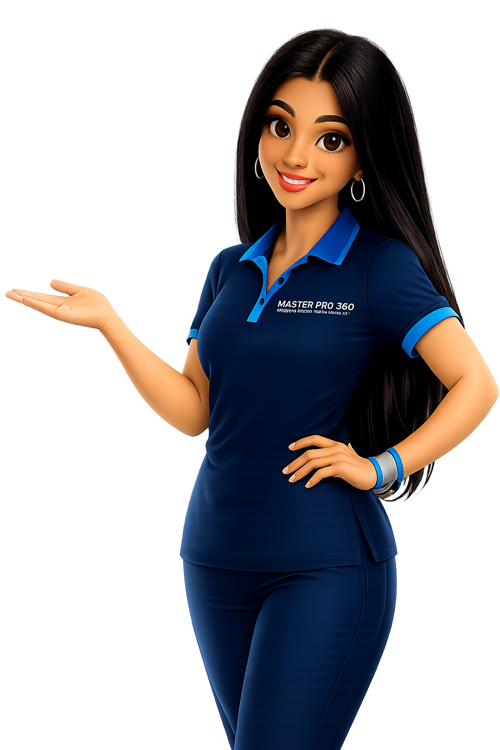 Mia, the Master Pro 360 assistant, gesturing toward the estimate options