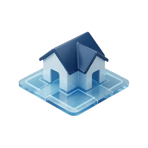 Premium 3D home size and floor-plan layout icon