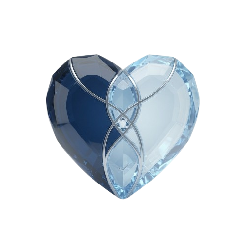Crystal heart with a check mark representing customer satisfaction