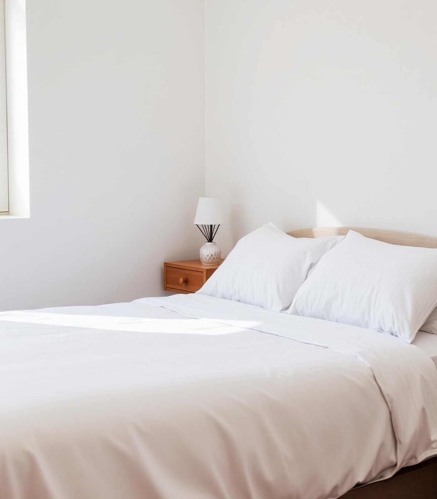 Bright, freshly prepared rental bedroom ready for the next guest